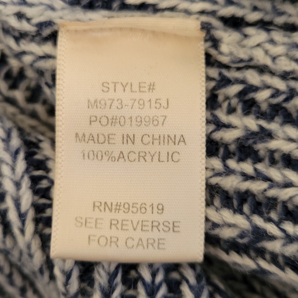 JohnPaulRichard Women's Blue & White Knit Sweater Size Small - Picture 3 of 5